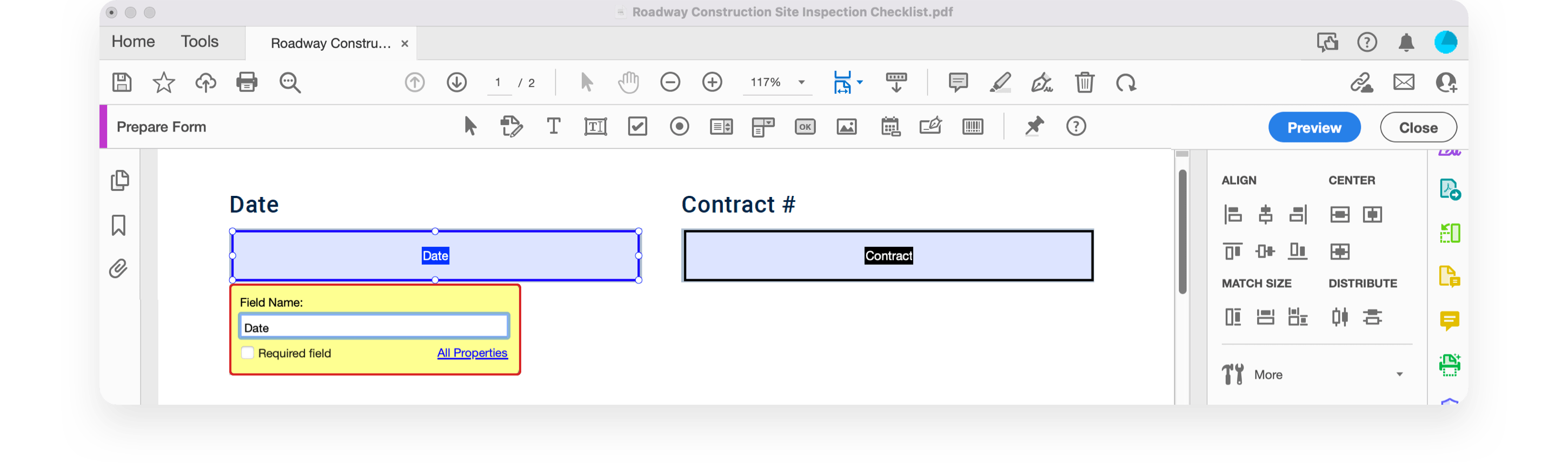 How to add a date field to a PDF form Fluix form filling software