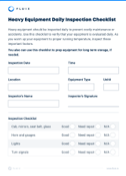 Equipment inspection software | Checklists, Forms and Workflow examples