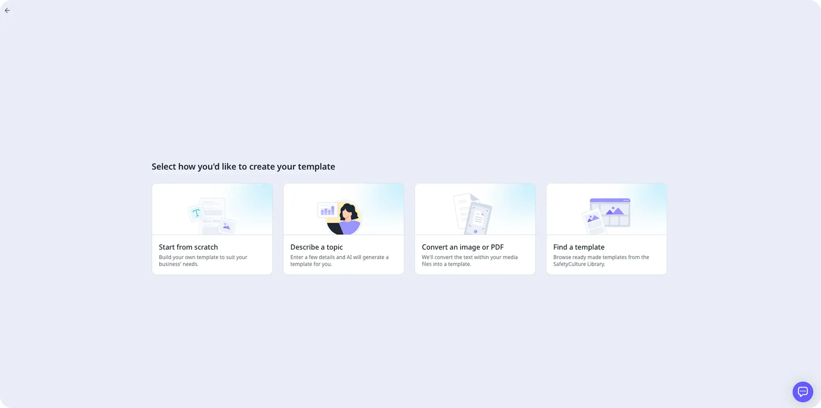 Options to create a form in SafetyCulture web application