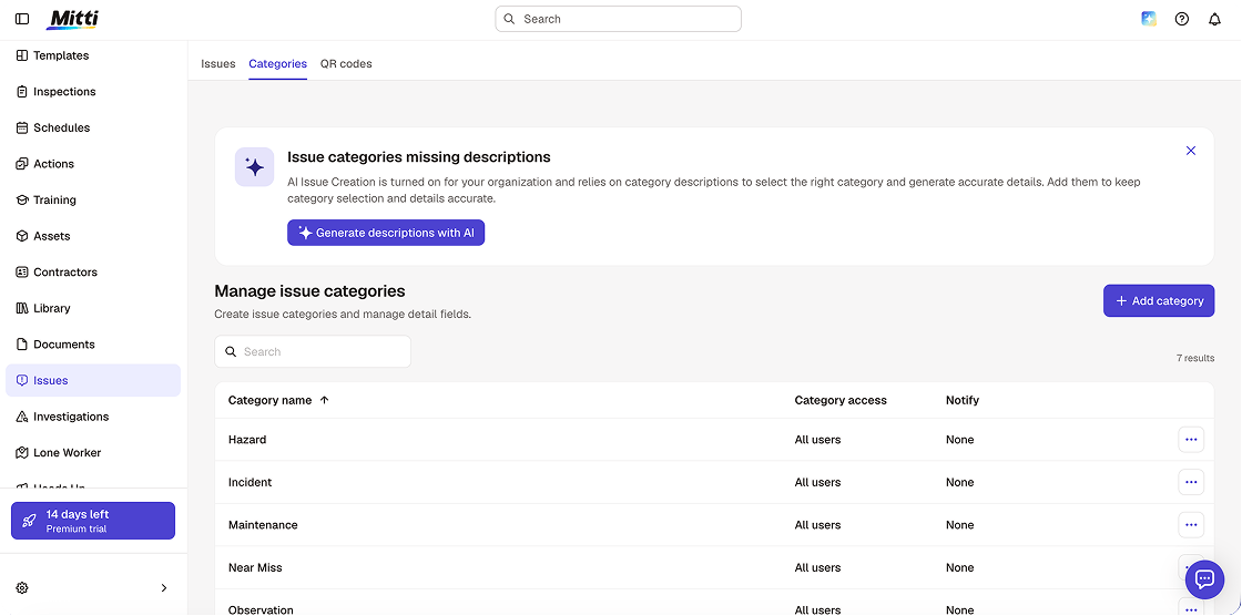 Issues dashboard in SafetyCulture (now Mitti)