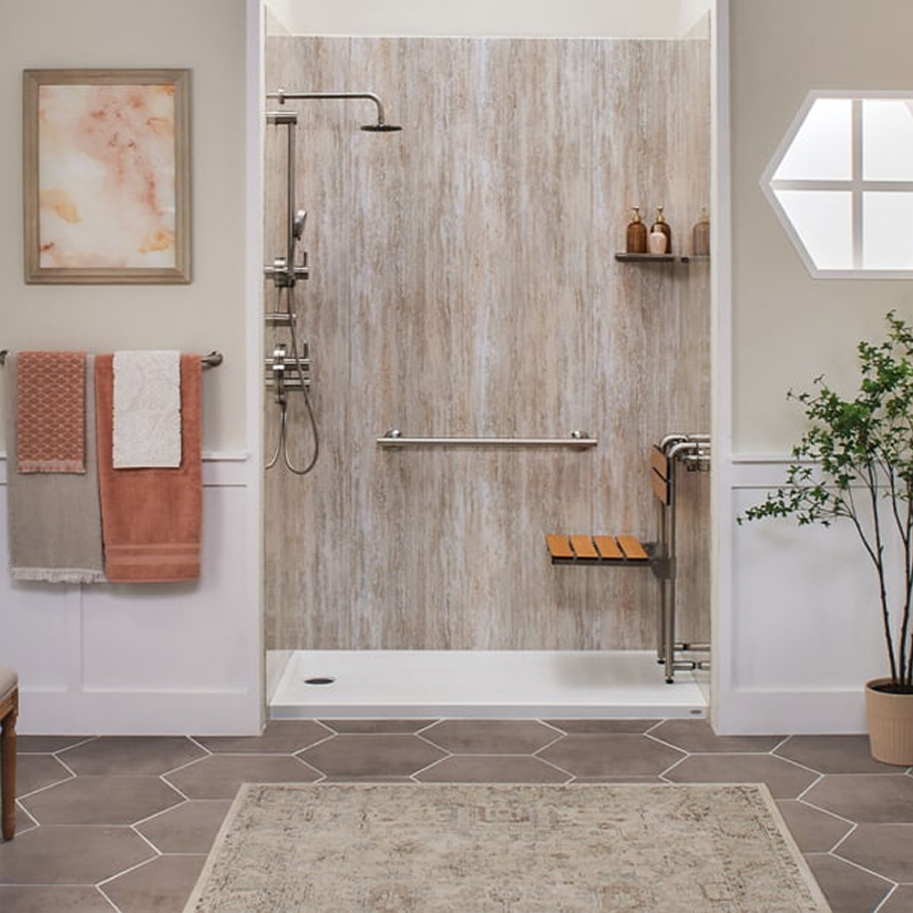 An inclusive bathroom in the home.