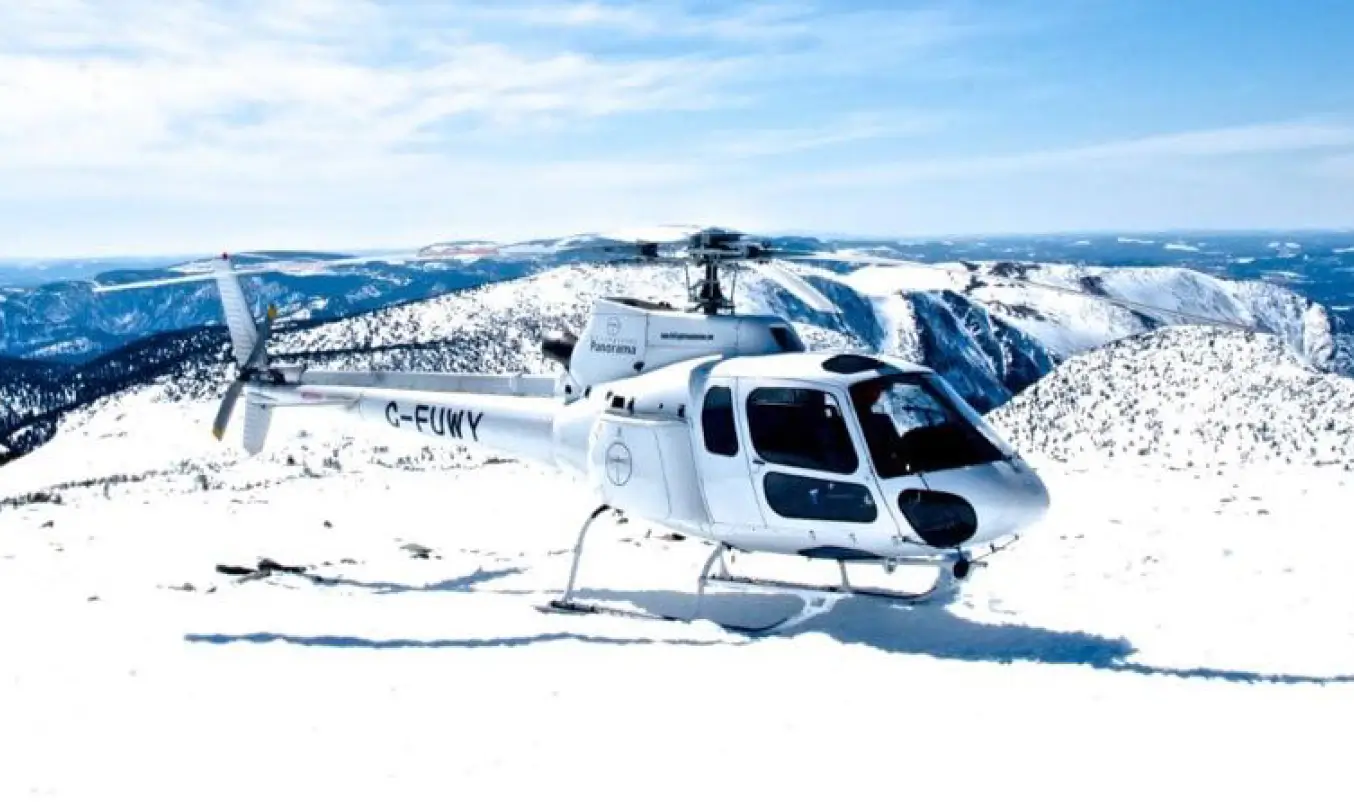 Panorama Helicopters aircraft operating in remote terrain.