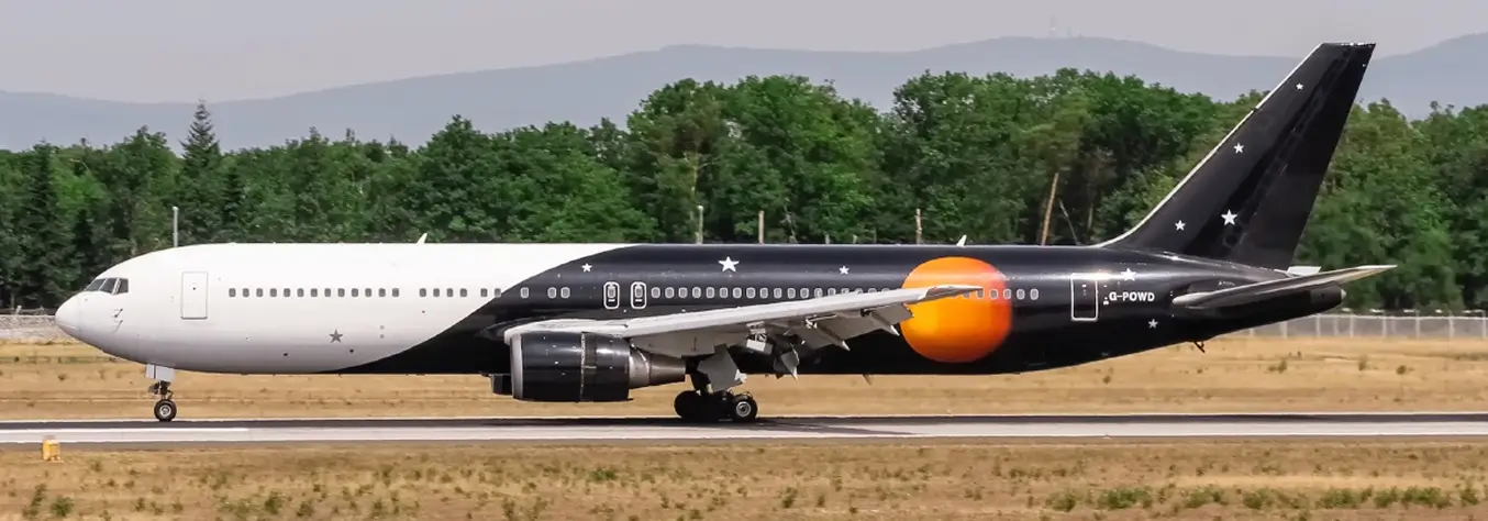 Titan Airways aircraft at the runway