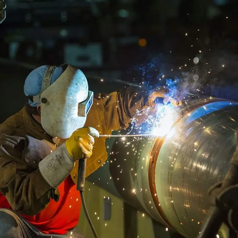 A welder at work.